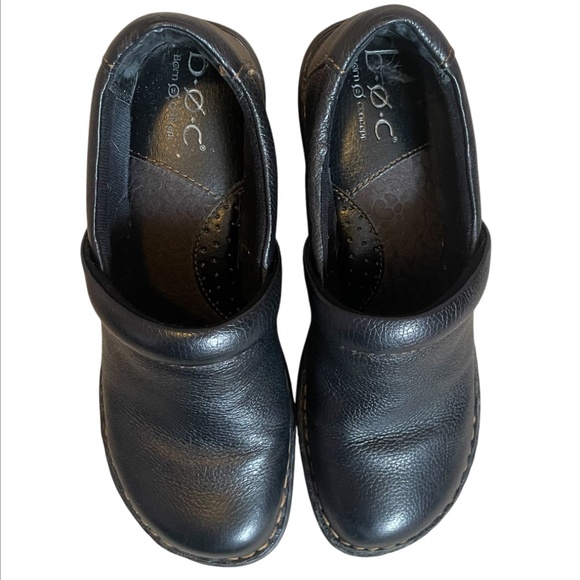 BOC Women’s Leather Slip-on Clogs Black Size 7M Shoes - Picture 2 of 8